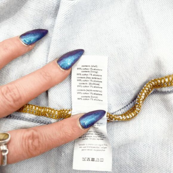 NWT Revolve WeWoreWhat Cut Out Denim Mini Skirt Women's S Blue Light Wash High W - Picture 7 of 7